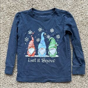 Life is Good girls size XS Gnome Let it snow Long Sleeve Shirt - Blue